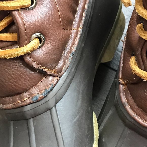 Sperry Top-Sider Saltwater Duck Boots Brown Waterproof Big Girl's Size 2 YG55362 - Picture 6 of 12